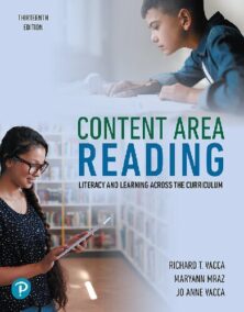 Content Area Reading: Literacy and Learning Across the Curriculum 13th Edition, ISBN-13: 978-0135760963