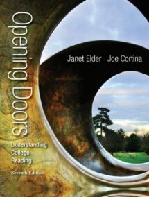 Opening Doors: Understanding College Reading by Janet Elder, ISBN-13: 978-0073513515