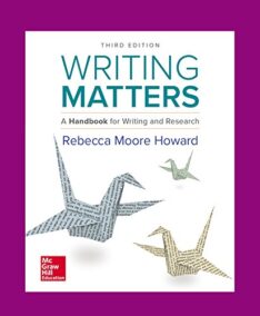 Writing Matters A Handbook for Writing and Research 3rd Edition